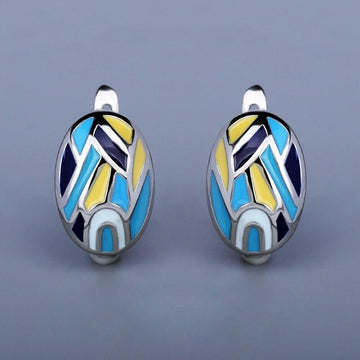 Classic Irregular Colorful Enamel Simple Drop Fashion Earrings - The Jewellery Supermarket